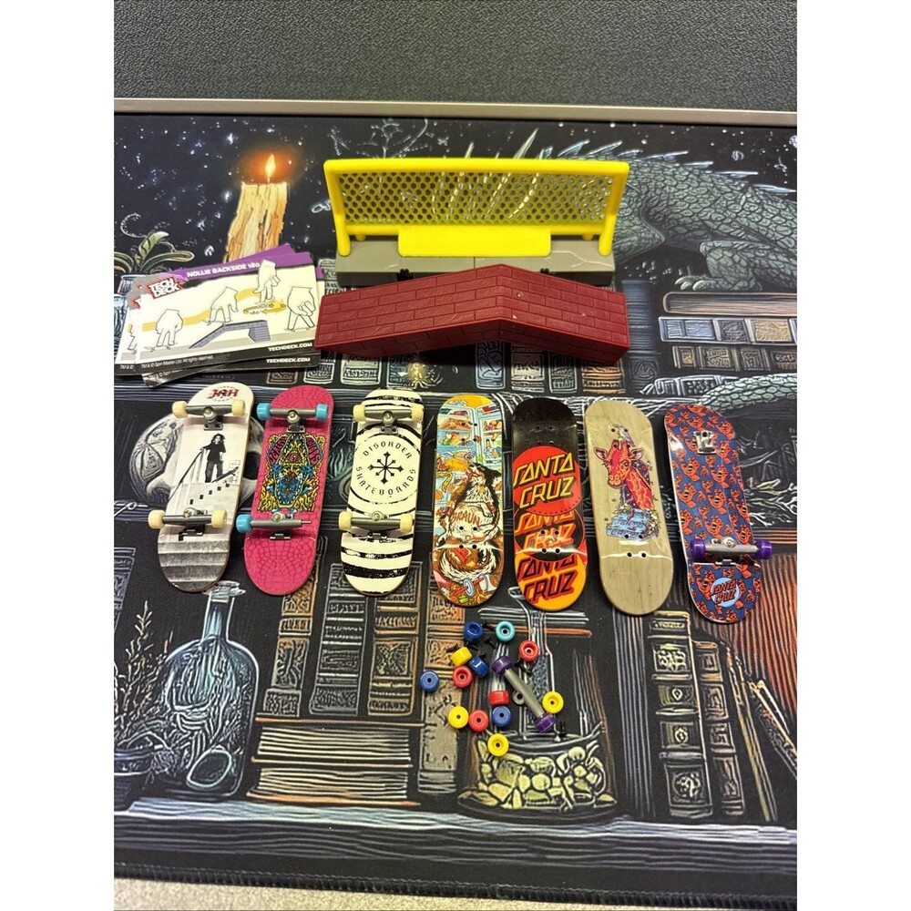 tech deck lot 7 Boards Rail Trick Cards And Parts